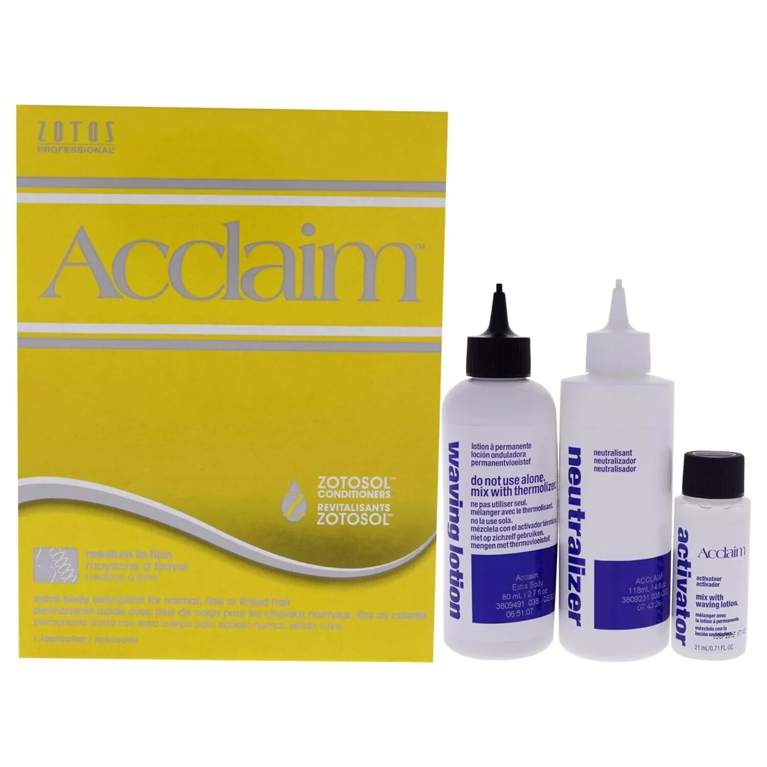 Zotos Acclaim Extra Body Acid Perm/Normal,Fine Or Tinted Hair