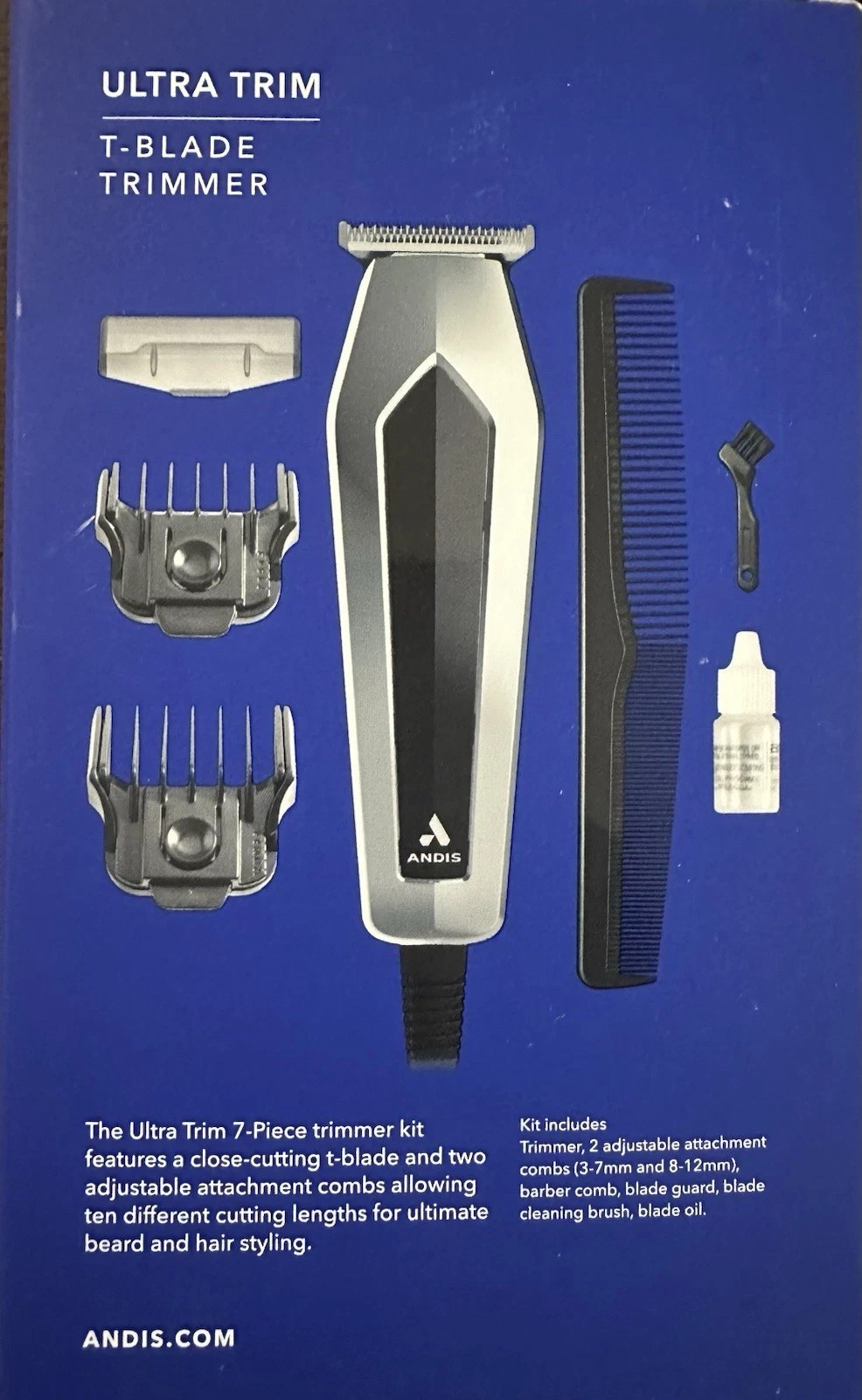 Andis Ultra Trim T Blade Trimmer Outliner 7 Pc Set - New in Box