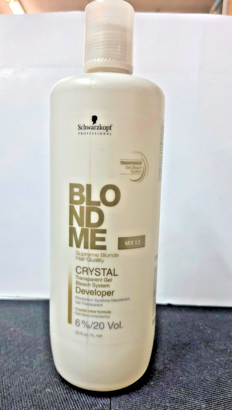 SCWARZKOPF BLONDME CRYSTAL DEVELOPER, TRANSPARENT GEL BLEACH SYSTEM 33 fl. oz.