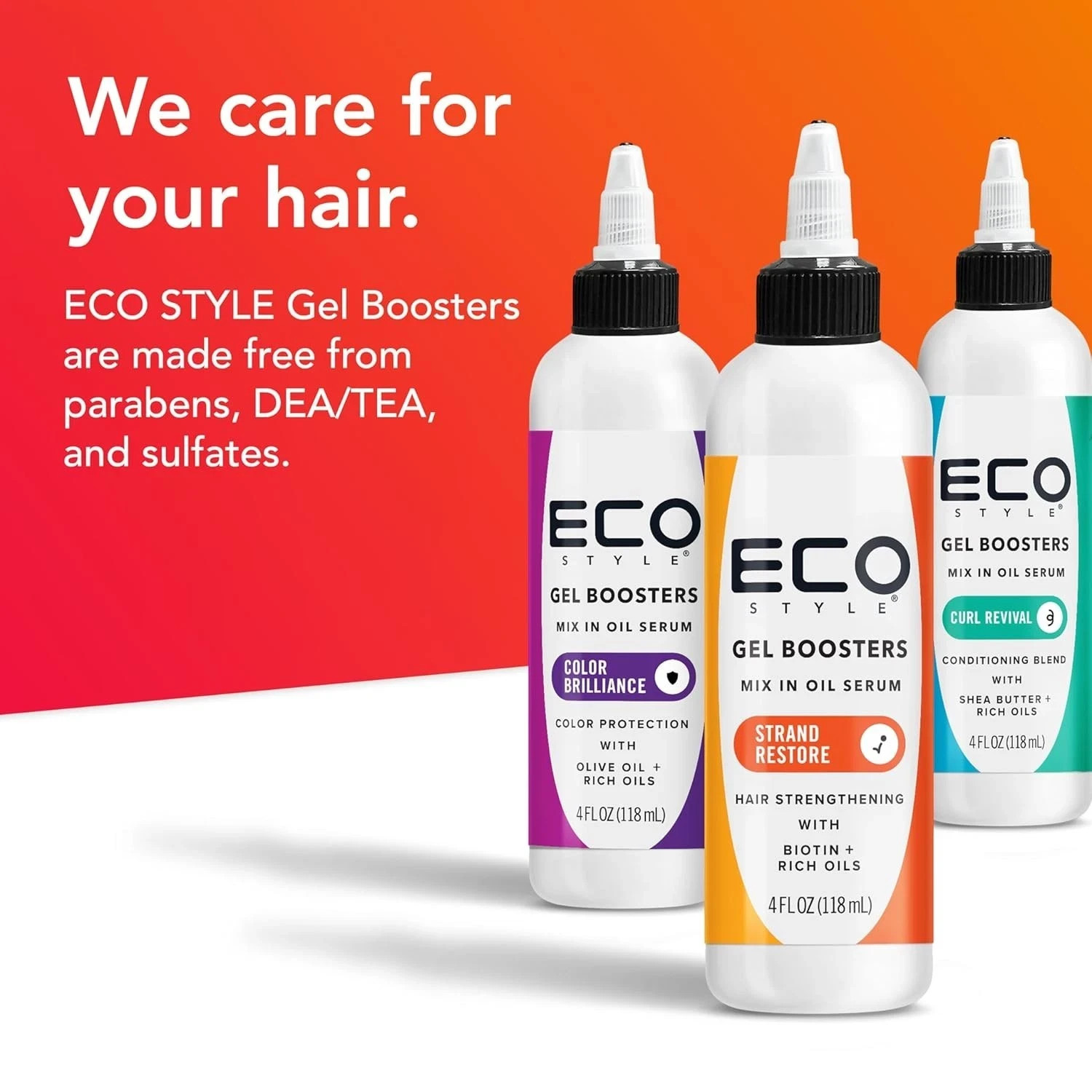 Eco Style Gel Boosters - Curl Revival - Color Brilliance - Strand Restore 4oz